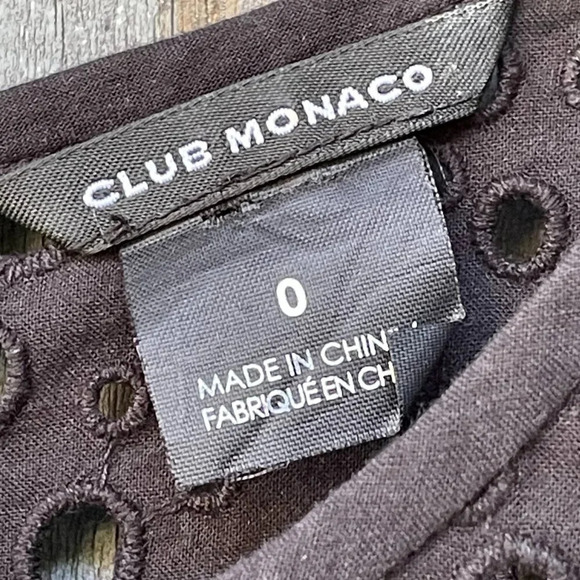 Club Monaco Cotton Nadeer Flutter Sleeve Eyelet Dress Black 0 Luxury Whimsigoth - Picture 4 of 13